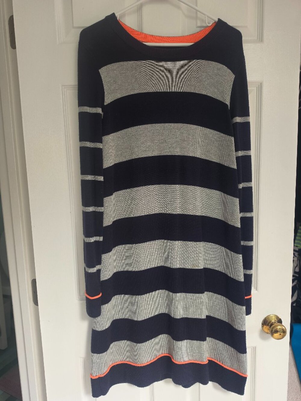 Vince Camuto Striped Navy and Grey Sweater Dress size S